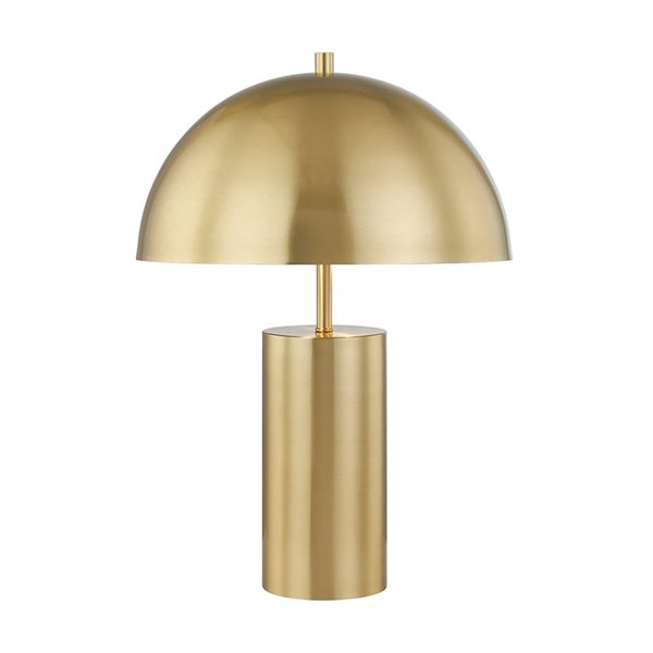 A&E Bath and Shower Chaze Gold Metal Plug-In Mushroom Shade Table Lamp
