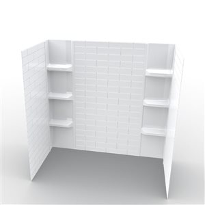 A&E Bath and Shower Cherrier White Acrylic Classic Bathtub Walls