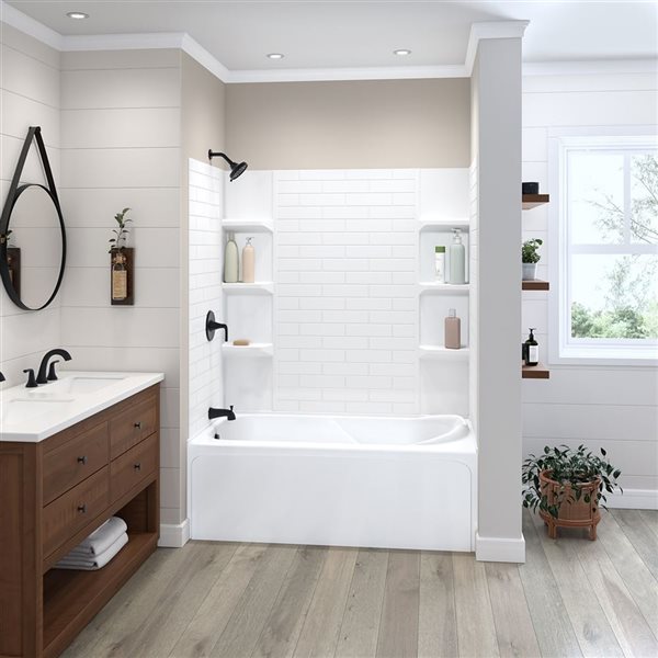 Parois de baignoire classique Cherrier de A&E Bath & Shower en acrylique blanc