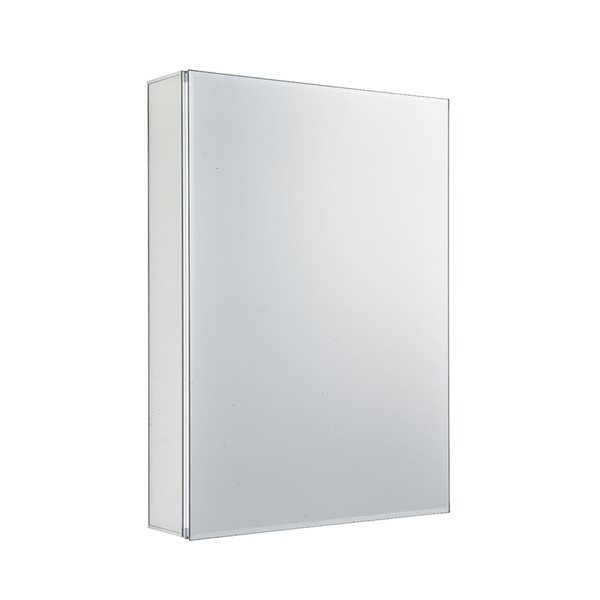 A&E Bath & Shower Helai 20 x 28-in Anodized Aluminum Surface/Recessed Medicine Cabinet - Right-Hand Door