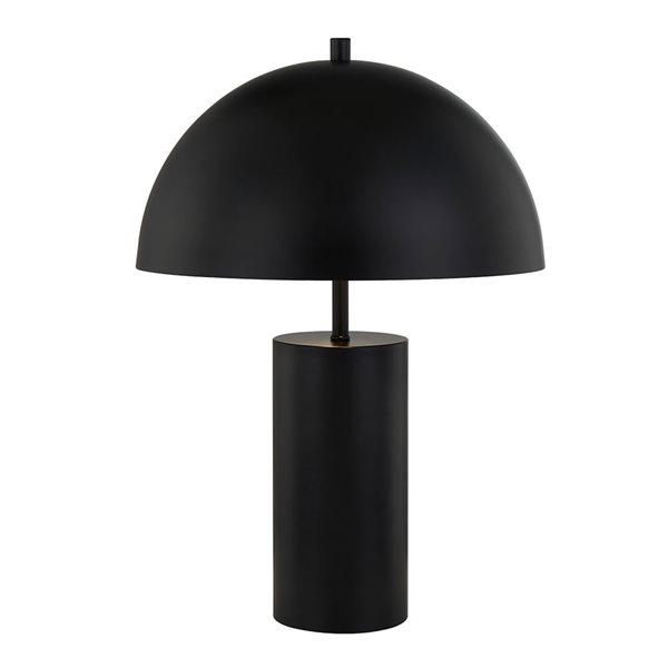 A&E Bath and Shower Chaze Matte Black Metal Plug-In Mushroom Shade Table Lamp