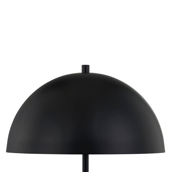 A&E Bath and Shower Chaze Matte Black Metal Plug-In Mushroom Shade Table Lamp