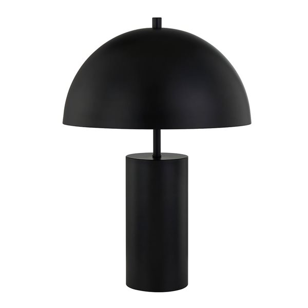 A&E Bath and Shower Chaze Matte Black Metal Plug-In Mushroom Shade Table Lamp