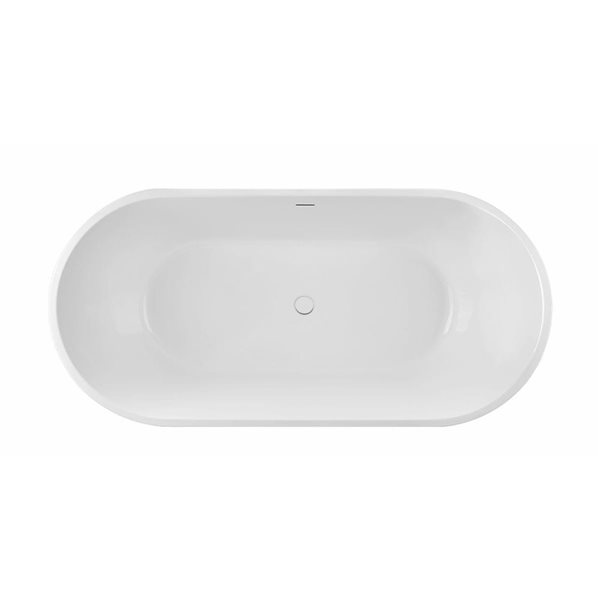 Baignoire ovale autoportante Aldine de A&E Bath & Shower 30 l. x 59 po L. acrylique noir/blanc avec drain central