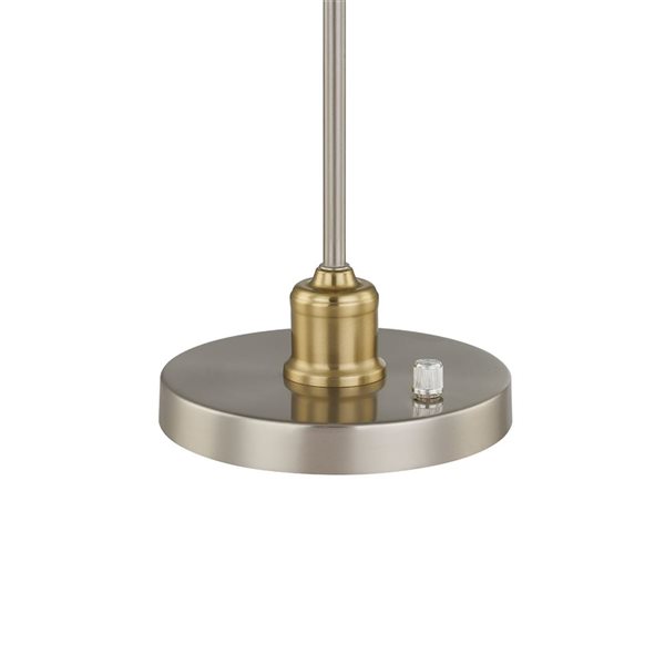 A&E Bath & Shower Sade Brushed Nickel/Gold Metal Plug-In Tapered Shade Table Lamp