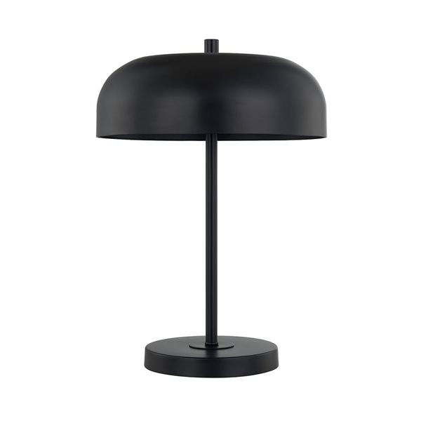 A&E Bath & Shower Gazer Matte Black Metal Plug-In Round Shade Table Lamp