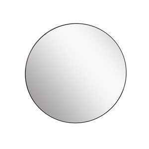 Miroir mural rond encadré Mooni de A&E Bath & Shower 40 po diamètre noir mat