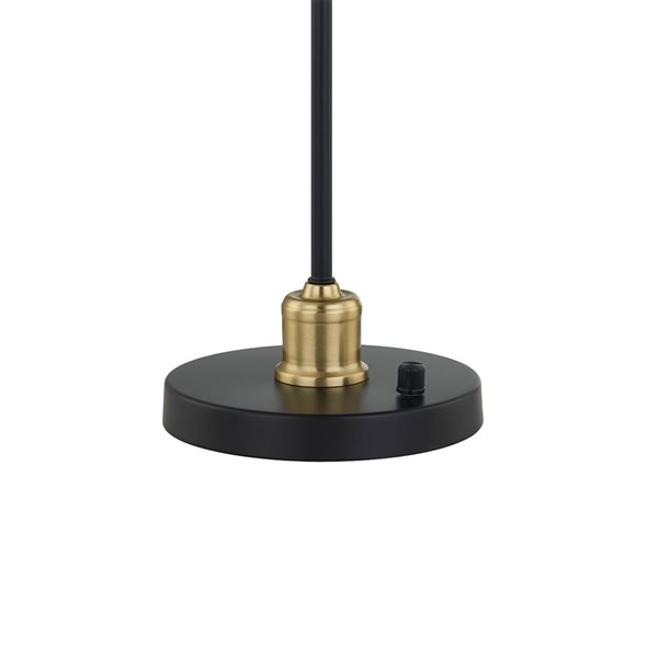 A&E Bath & Shower Sade Matte Black/Gold Metal Plug-In Tapered Shade Table Lamp