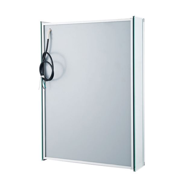 Armoire à pharmacie à DEL Helai A&E Bath & Shower 20 x 28 po aluminium anodisé à encastrer ou surface - Ouvre à droite