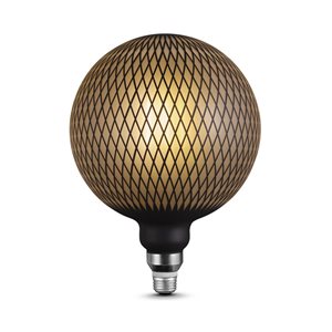 Ampoule à DEL surdimensionnée Moderna noire de Globe Electric de luxe 6 W E26 givrée