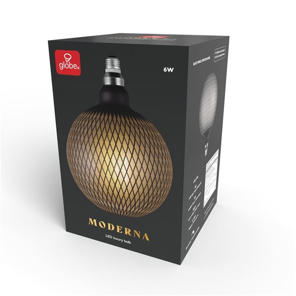 Globe Electric Moderna Black Luxury Oversized 6 W E26 Frosted LED Bulb