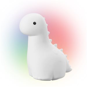 Globe Electric Billie Brontosaurus White Multicolor Changing Integrated LED Rechargeable Silicone Night Light Lamp