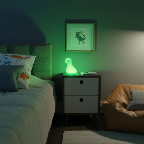 Lampe de chevet en silicone blanc rechargeable Billie Brontosaure Globe Electric DEL intégrée de couleurs changeantes