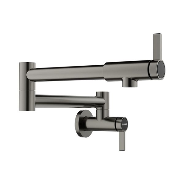 BLANCO Culina II Wall-Mounted Pot Filler - Satin Dark Steel