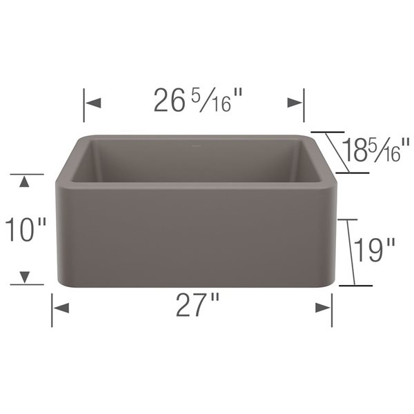 BLANCO Ikon SILGRANIT 27-in Single Bowl Apron-Front Farmhouse Sink - Volcano Grey