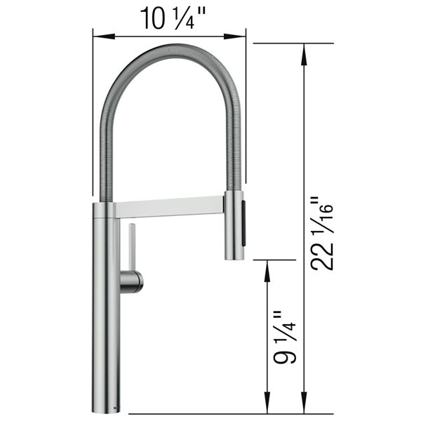 BLANCO Culina II Semi-Pro Pull Down Kitchen Faucet - PVD Steel