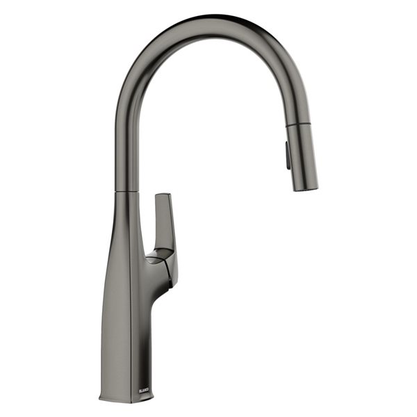 BLANCO Rivana High Arc Pull Down Kitchen Faucet - Satin Dark Steel