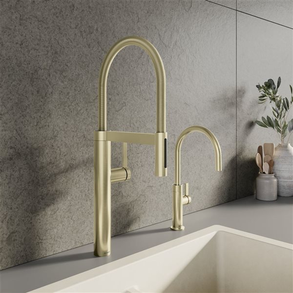 BLANCO Culina II Semi-Pro Pull Down Kitchen Faucet - Satin Gold