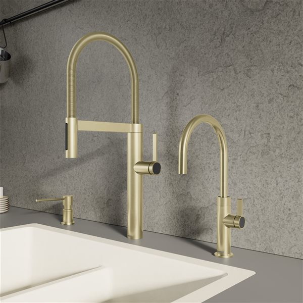 BLANCO Culina II Semi-Pro Pull Down Kitchen Faucet - Satin Gold