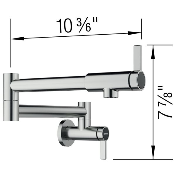 Robinet remplisseur Culina II de BLANCO mural, acier PVD