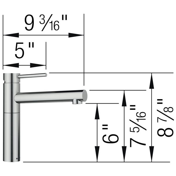 BLANCO Alta II Bar Faucet - PVD Steel