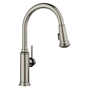 BLANCO Empressa High Arc Pull Down Kitchen Faucet - Satin Platinum