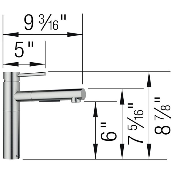 BLANCO Alta II Pull-Out Kitchen Faucet - PVD Steel