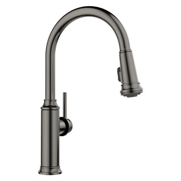 BLANCO Empressa High Arc Pull Down Kitchen Faucet - Satin Dark Steel