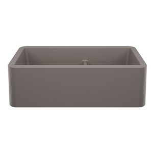 BLANCO Ikon SILGRANIT 33-in Double Bowl Apron-Front Farmhouse Sink with Low Divide - Volcano Grey