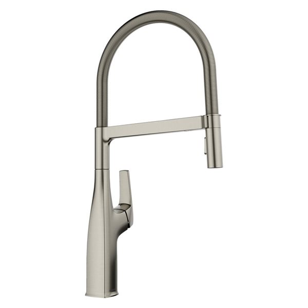 BLANCO Rivana Semi Pro Pull Down Kitchen Faucet - Satin Platinum