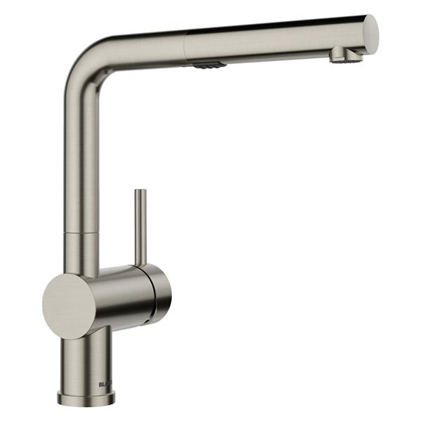 BLANCO Linus Low Arc Pull Out Kitchen Faucet - Satin Platinum