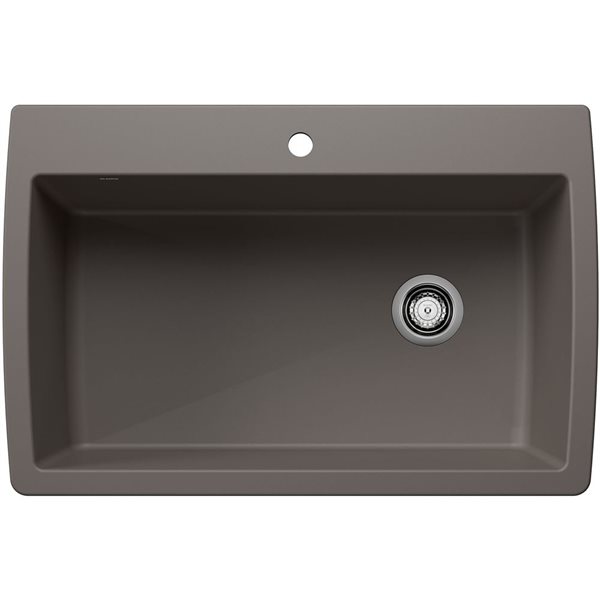 BLANCO Diamond SILGRANIT 33.5-in Super Dual Mount Kitchen Sink - Volcano Grey