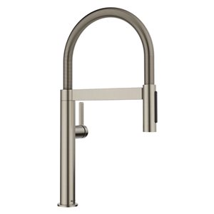 BLANCO Culina II Mini Semi-Pro Pull Down Kitchen Faucet - Satin Platinum