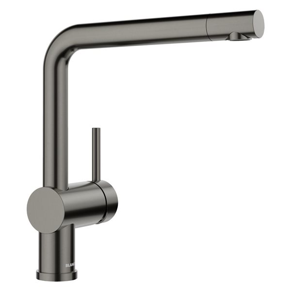 BLANCO Linus Low Arc Pull Out Kitchen Faucet - Satin Dark Steel