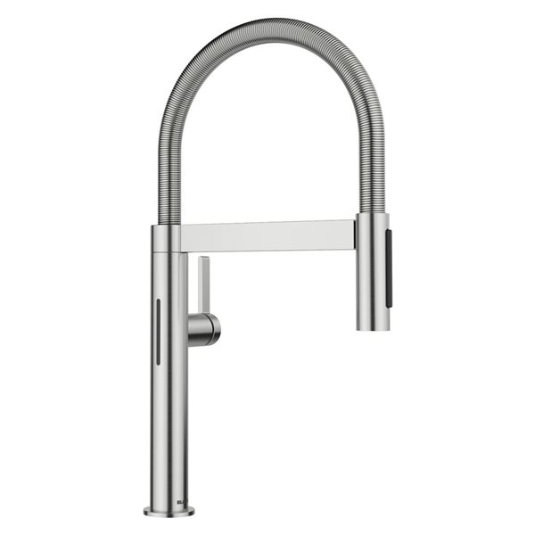 BLANCO Culina II Mini Semi-Pro Pull Down Touchless Kitchen Faucet - PVD Steel