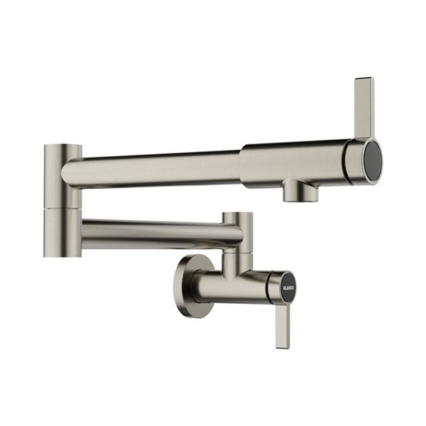 BLANCO Culina II Wall-Mounted Pot Filler - Satin Platinum