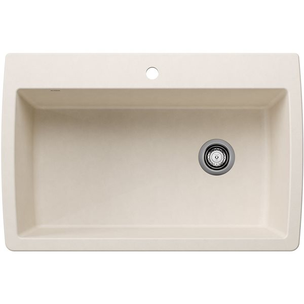 BLANCO Diamond SILGRANIT 33.5-in Super Single Dual Mount Kitchen Sink - Soft White