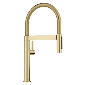 BLANCO Culina II Mini Semi-Pro Pull Down Kitchen Faucet - Satin Gold