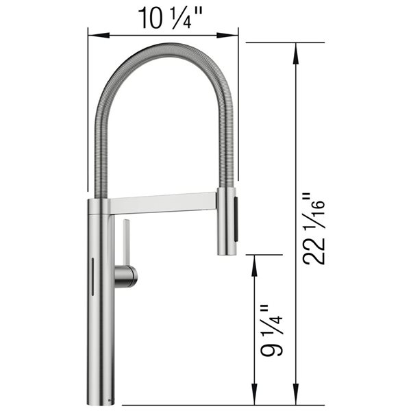 BLANCO Culina II Semi-Pro Pull Down Touchless Kitchen Faucet - PVD Steel