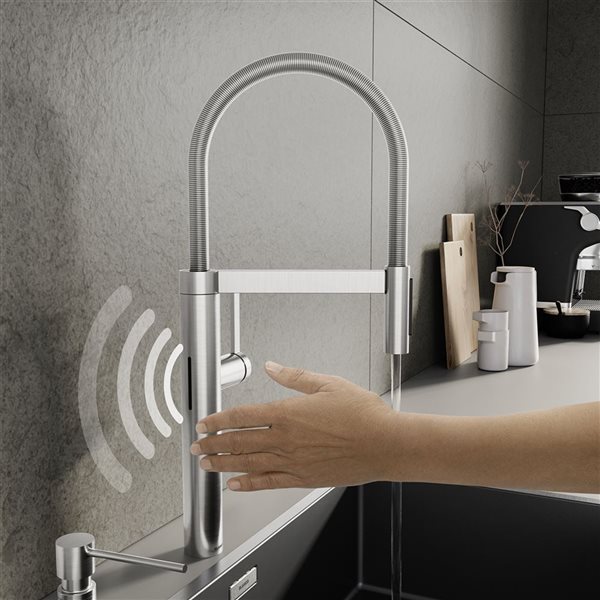 BLANCO Culina II Semi-Pro Pull Down Touchless Kitchen Faucet - PVD Steel