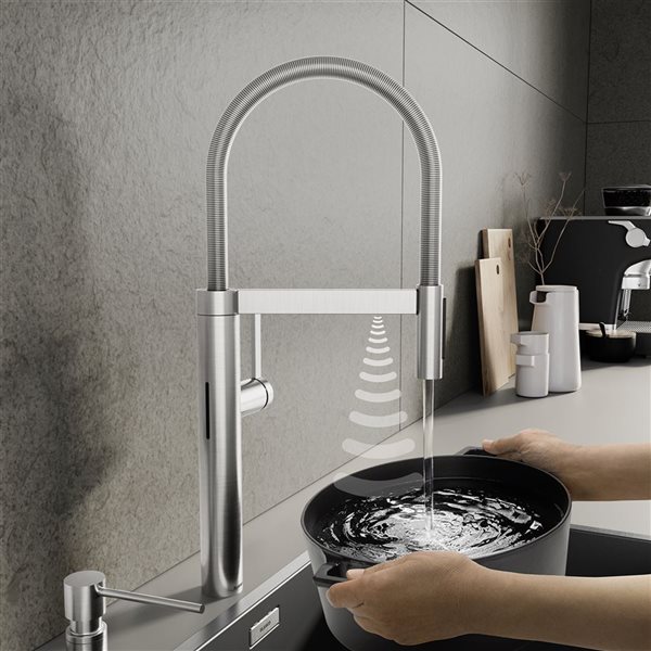 BLANCO Culina II Semi-Pro Pull Down Touchless Kitchen Faucet - PVD Steel