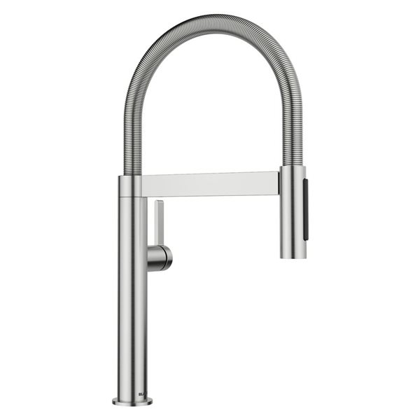 BLANCO Culina II Mini Semi-Pro Pull Down Kitchen Faucet - PVD Steel