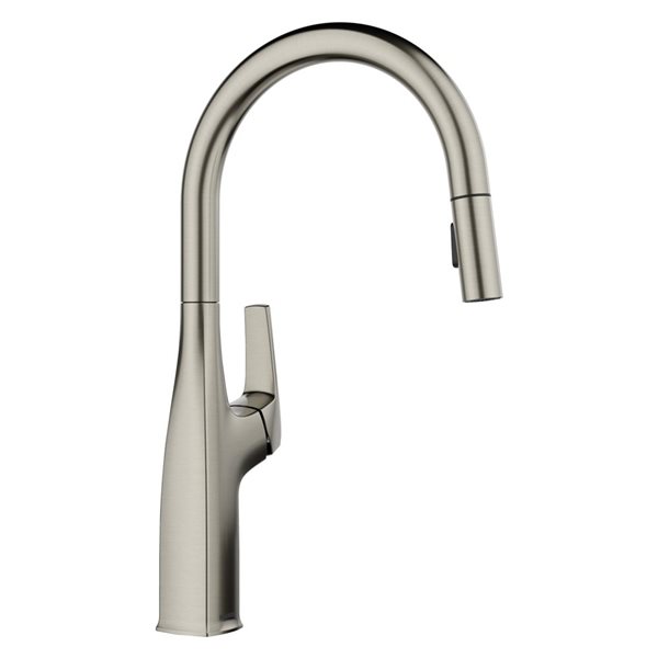 BLANCO Rivana High Arc Pull Down Kitchen Faucet - Satin Platinum