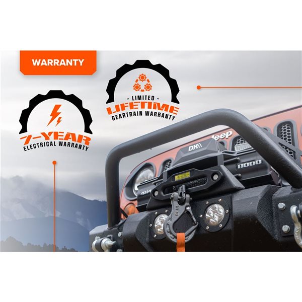 DK2 8,000 lb Premium Electric 4x4 Winch with Synthetic Rope