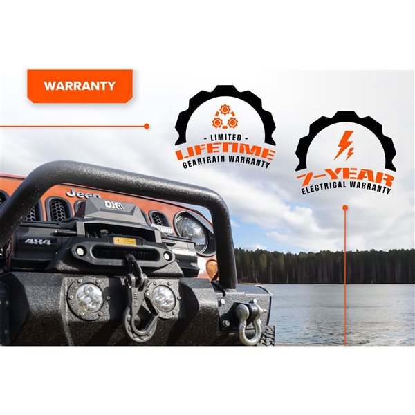 DK2 9,500 lb Premium Electric 4x4 Winch with Synthetic Rope