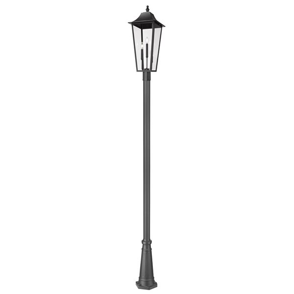 Z-Lite Gannon Black 3 Light Outdoor Post Mounted Fixture