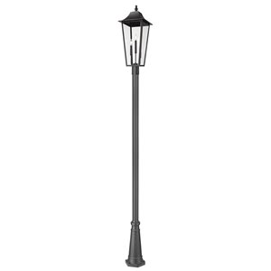 Z-Lite Gannon Black 3 Light Outdoor Post Mounted Fixture