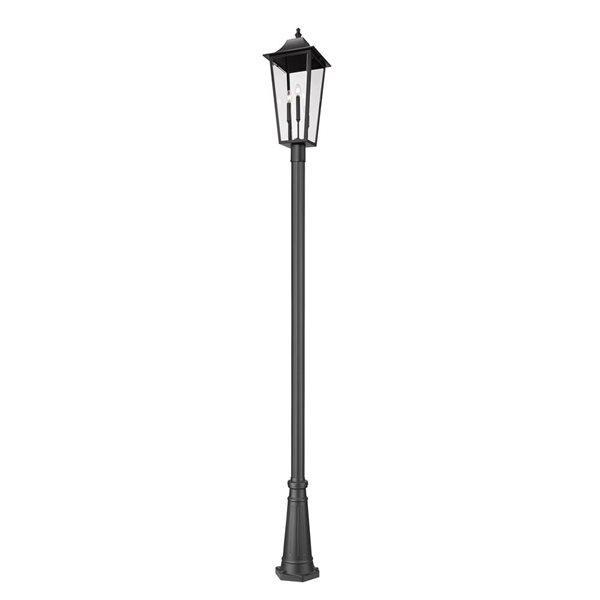 Z-Lite Gannon Black 3 Light Outdoor Post Mounted Fixture