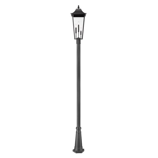 Z-Lite Gannon Black 3 Light Outdoor Post Mounted Fixture