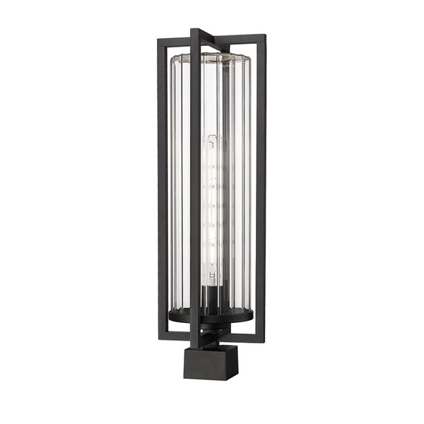 Z-Lite Aura Black 1 Light Outdoor Post Mount Fixture